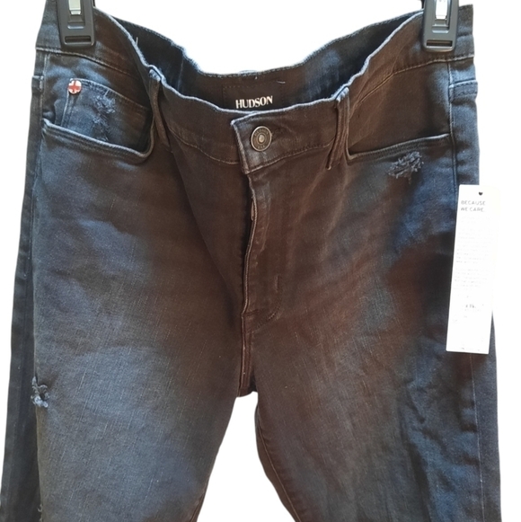 Hudson Jeans Denim - Hudson Natalie Black Distressed Denim Jeans Size 30 New
